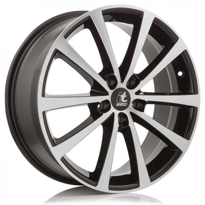 itWheels Alice gloss black polished Alufelge 7x17 Zoll ET35 LK 5x114.3 ML74.1