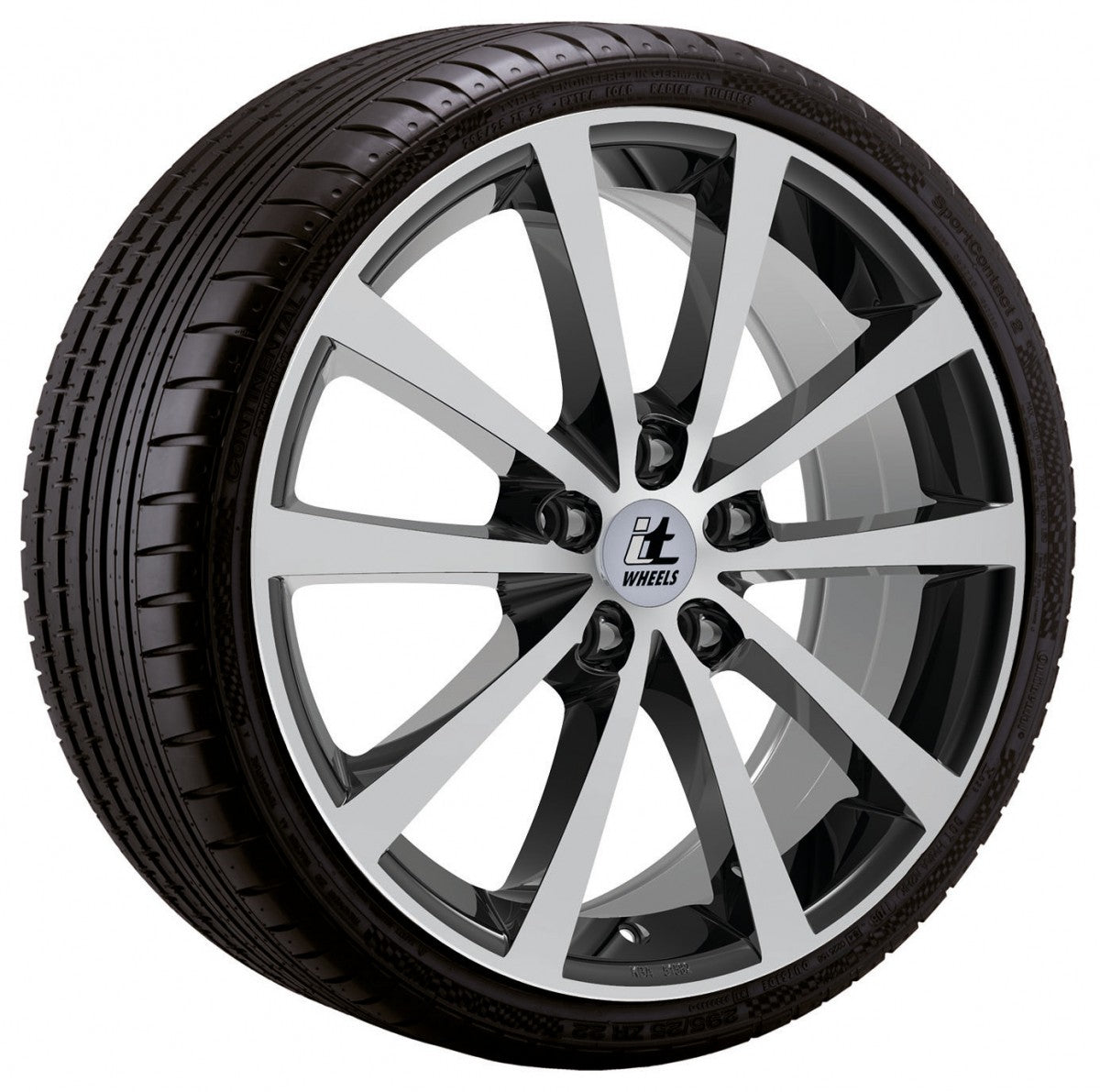 itWheels Alice gloss black polished Alufelge 7.5x18 Zoll ET40 LK 5x100 ML57.1 – Bild 3