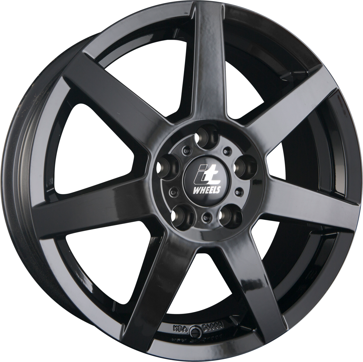 itWheels Emily Glanzschwarz Alufelge 6.5x16 Zoll ET45 LK 5x114.3 ML74.1 – Bild 2