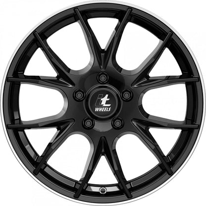 itWheels Kira gloss black polished lip Alufelge 6.5x16 Zoll ET40 LK 5x100 ML63.3 – Bild 2