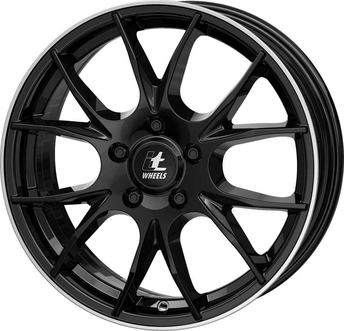 itWheels Kira gloss black polished lip Alufelge 7.5x17 Zoll ET40 LK 5x114.3 ML74.1 – Bild 7