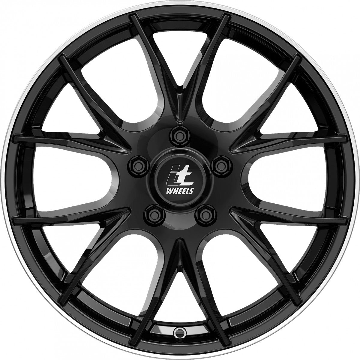itWheels Kira gloss black polished lip Alufelge 7.5x18 Zoll ET40 LK 5x100 ML63.3 – Bild 2