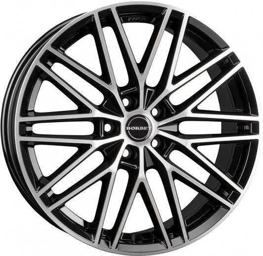 Borbet BS5 black polished 7.5x17 ET38 - LK5/100 ML64.1
