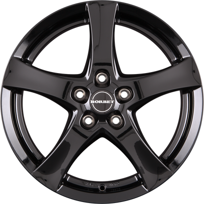 Borbet F Black Glossy Alufelge 7x17 Zoll ET48 LK 5x112 ML72.5