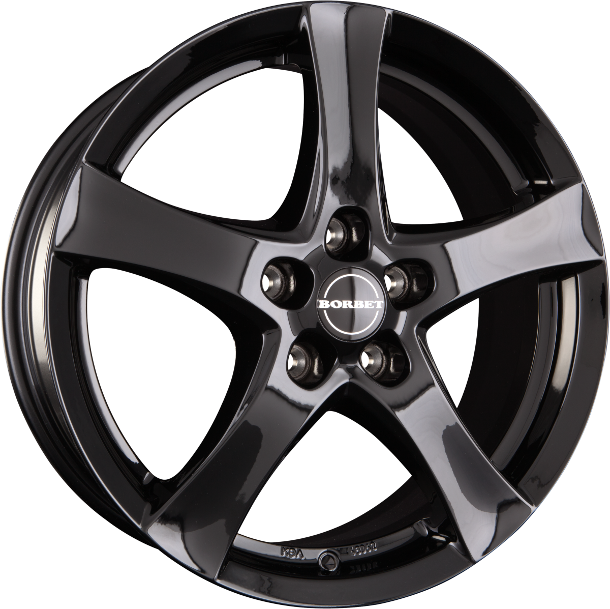 Borbet F Black Glossy Alufelge 7x17 Zoll ET48 LK 5x112 ML72.5 – Bild 2