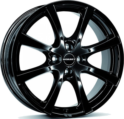 Borbet LV4 black glossy 7x16 ET38 - LK4/100 ML64