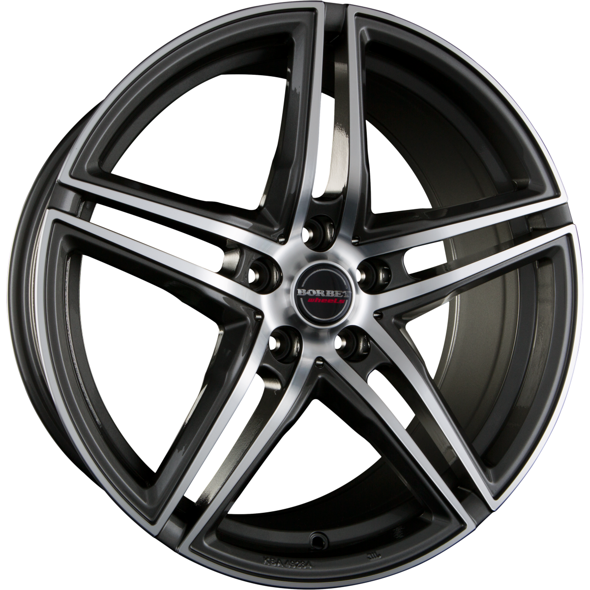 Borbet XRT Graphite Polished Alufelge 8x17 Zoll ET45 LK 5x114.3 ML72.5 – Bild 2