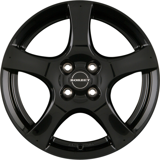 Borbet F Black Glossy Alufelge 6.5x16 Zoll ET40 LK 4x108 ML72.5
