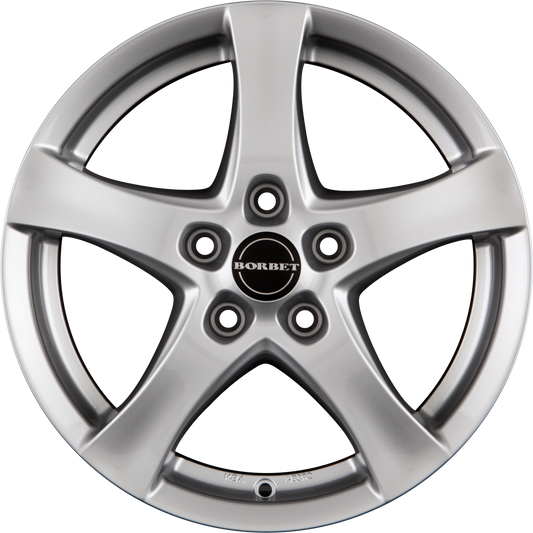 Borbet F Brilliant Silver Alufelge 6x16 Zoll ET48 LK 5x112 ML57.1