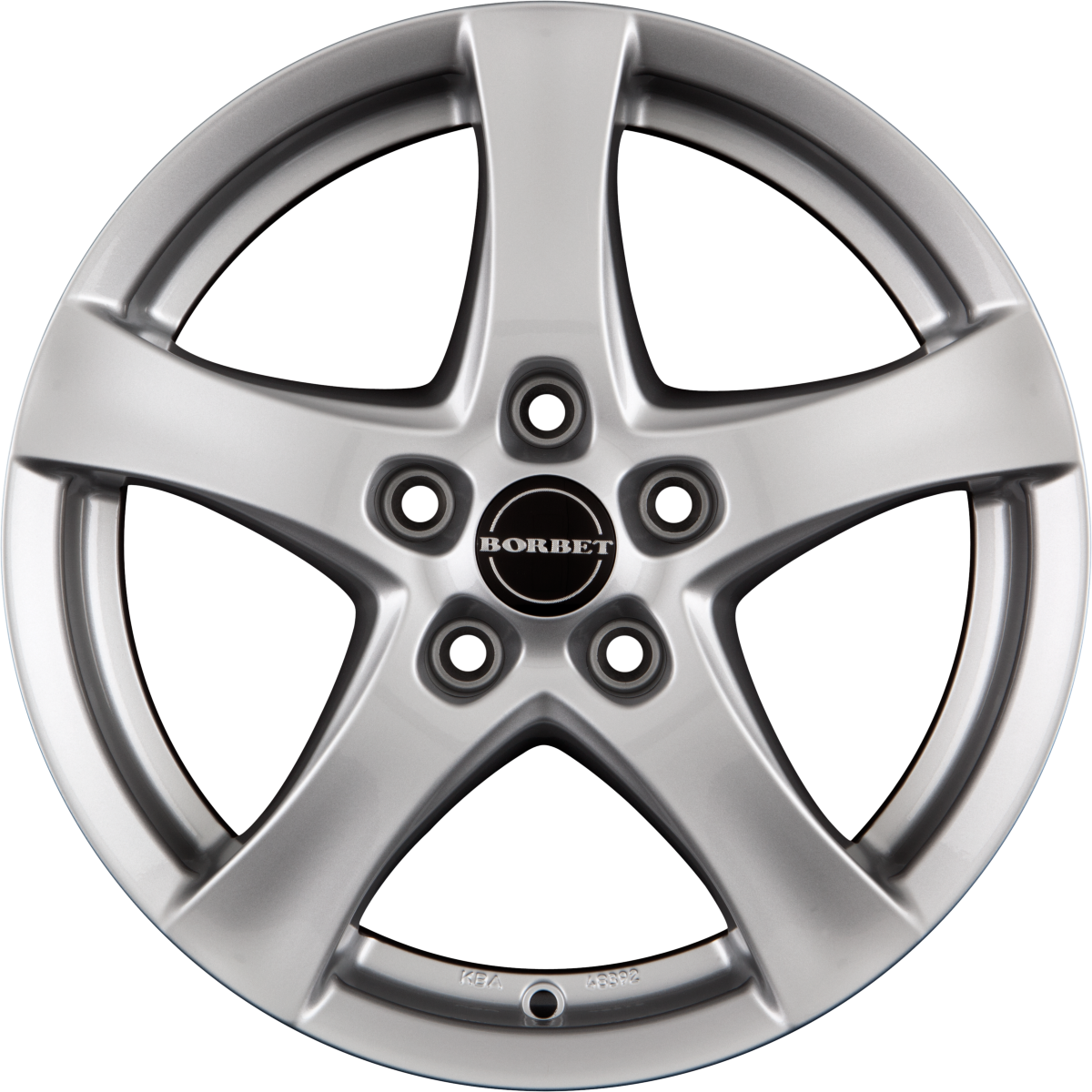 Borbet F Brilliant Silver Alufelge 6x16 Zoll ET48 LK 5x112 ML57.1