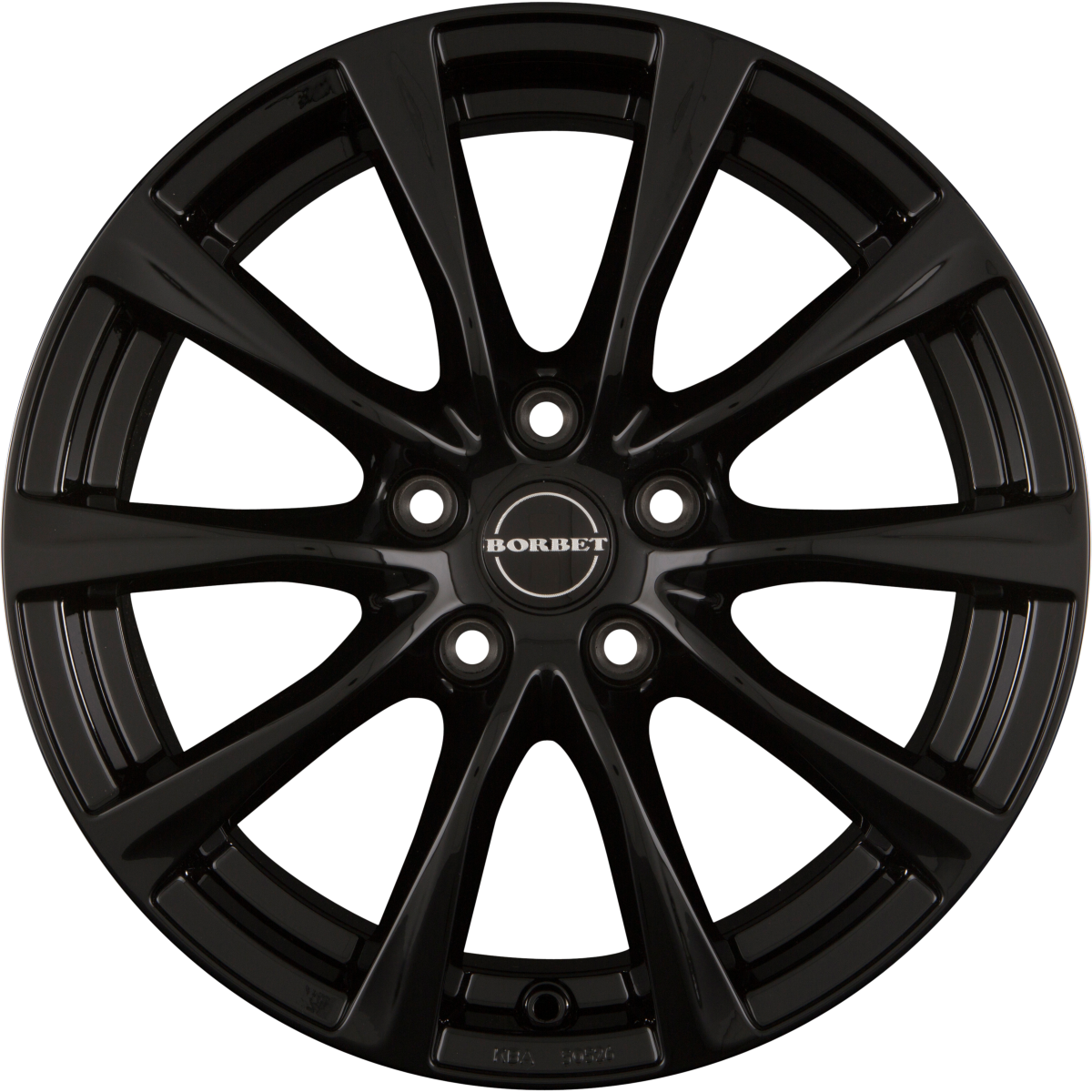 Borbet RE Black Glossy Alufelge 7.5x17 Zoll ET45 LK 5x108 ML72.5