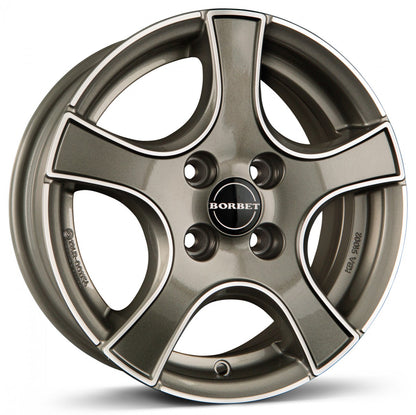 Borbet F2 graphite polished 6.5x17 ET45 - LK5/112 ML57.1