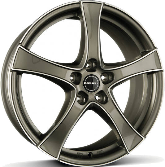 Borbet F2 graphite polished 6.5x17 ET49 - LK5/112 ML66.5