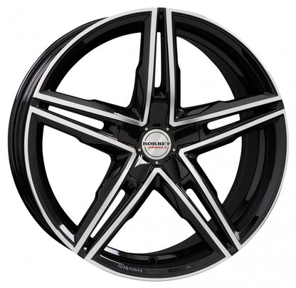 Borbet XRS black polished glossy 8x18 ET45 - LK5/108 ML63.4