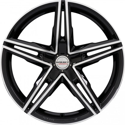 Borbet XRS black polished glossy 8x18 ET45 - LK5/108 ML63.4