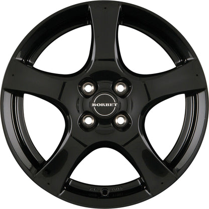 Borbet F black glossy 6x15 ET35 - LK5/105 ML64