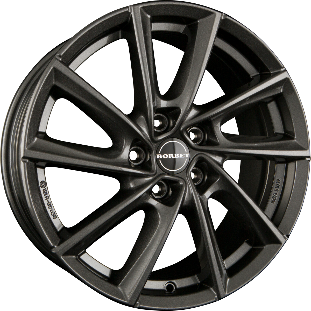Borbet VT Mistral Anthracite Glossy Alufelge 7.5x17 Zoll ET36 LK 5x112 ML66.6 – Bild 2
