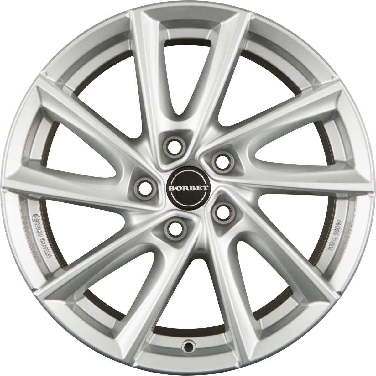 Borbet VT Crystal Silver Alufelge 7.5x17 Zoll ET40 LK 5x112 ML66.6