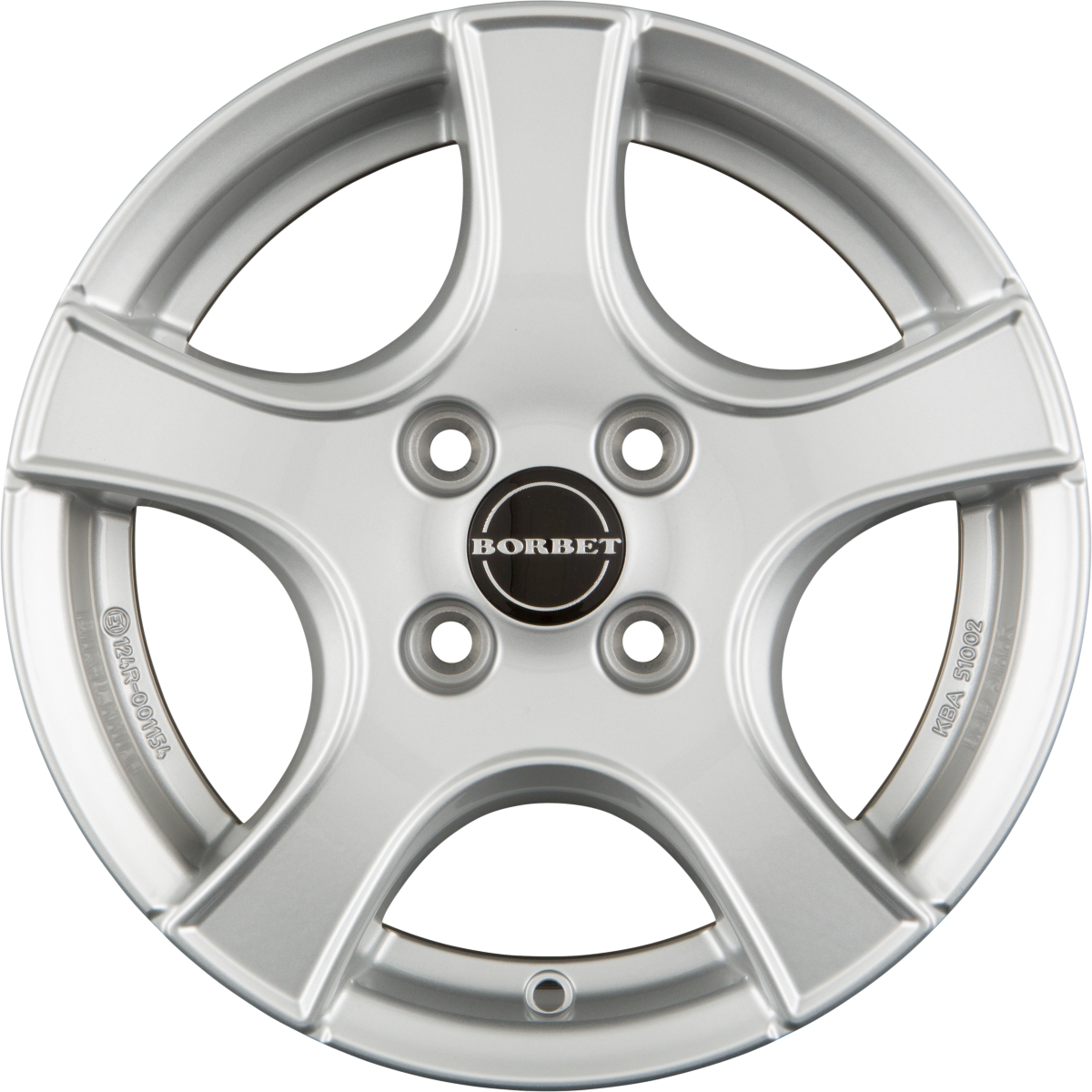 Borbet F2 Brilliant Silver Alufelge 5.5x14 Zoll ET39 LK 4x100 ML56.6