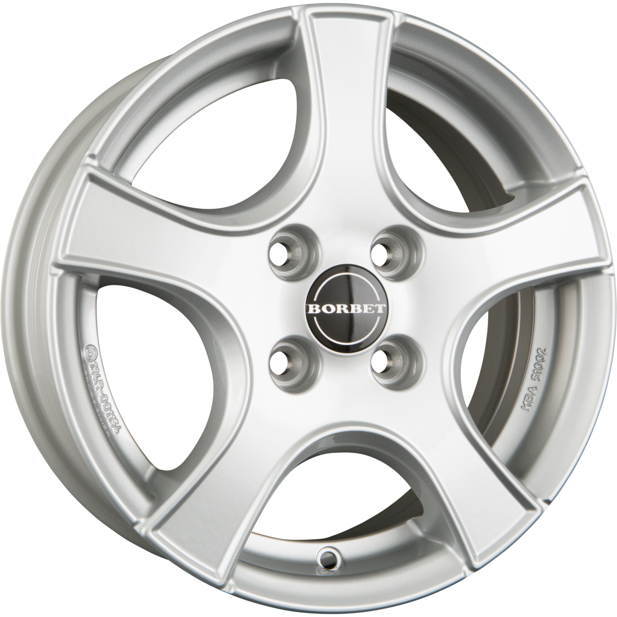 Borbet F2 Brilliant Silver Alufelge 5.5x14 Zoll ET39 LK 4x100 ML56.6 – Bild 2