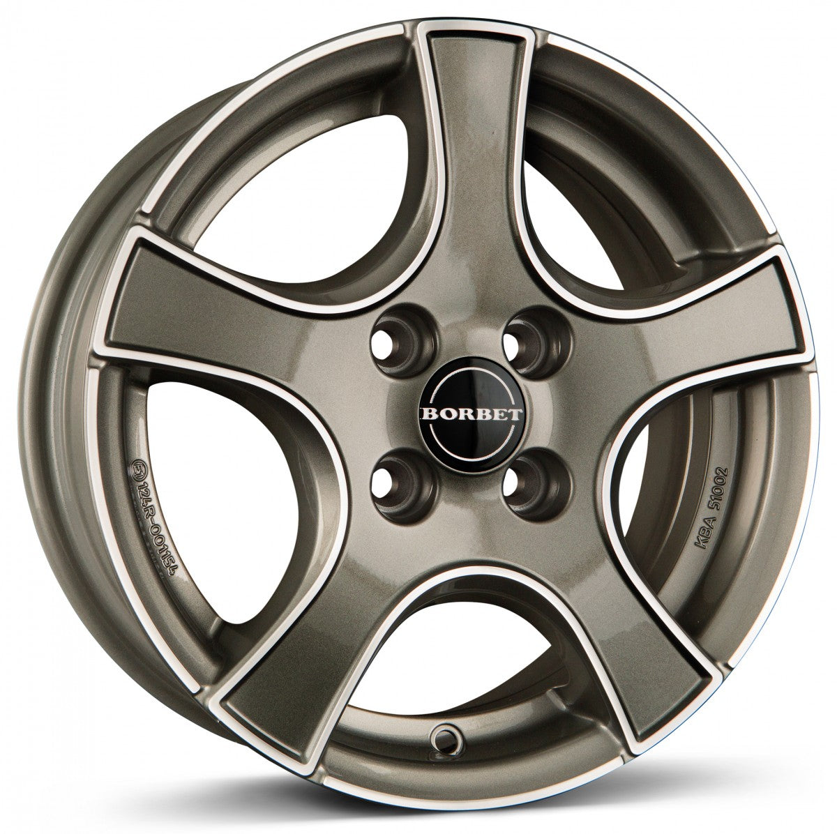 Borbet F2 graphite polished 5.5x14 ET39 - LK4/100 ML56.6