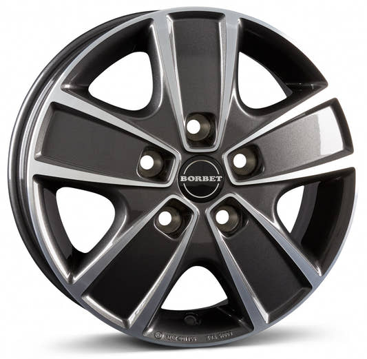 Borbet CWG mistral anthracite glossy polished 6x16 ET68 - LK5/130 ML78.1
