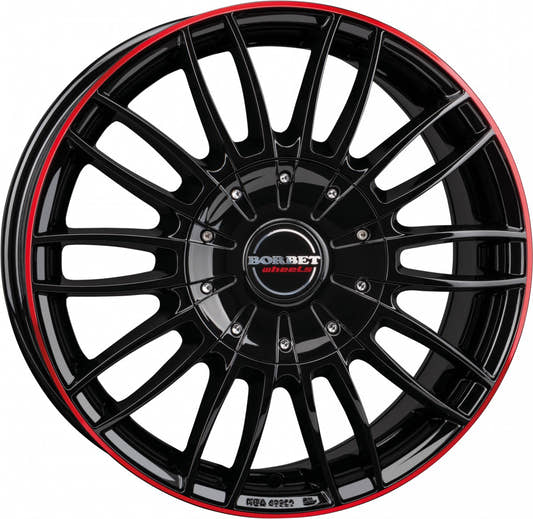 Borbet CW3 black glossy red ring 7.5x18 ET53 - LK5/130 ML78.1