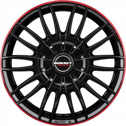 Borbet CW3 black glossy red ring 7.5x18 ET53 - LK5/130 ML78.1