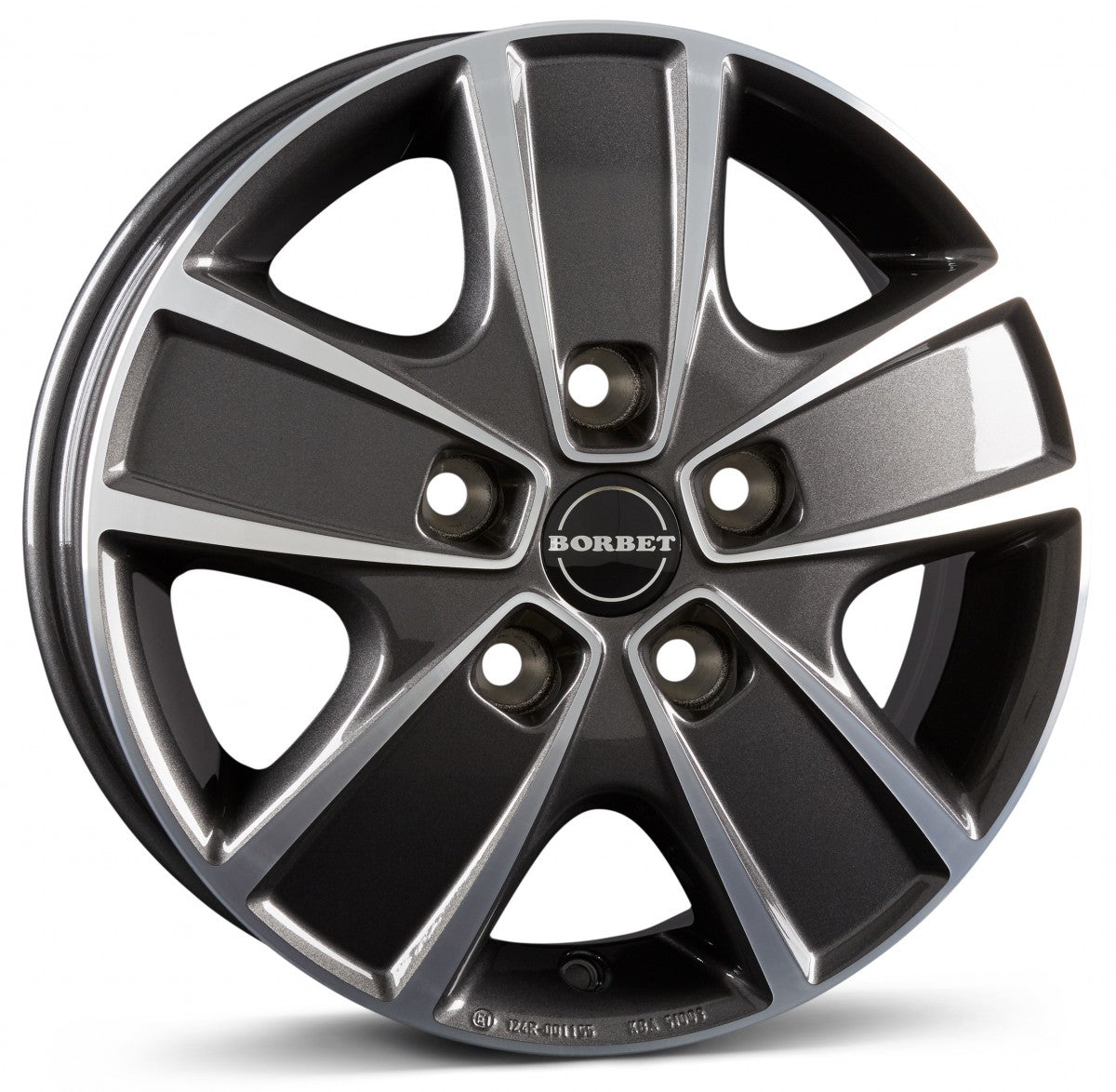 Borbet CWG mistral anthracite glossy polished 6x16 ET68 - LK5/118 ML71.1