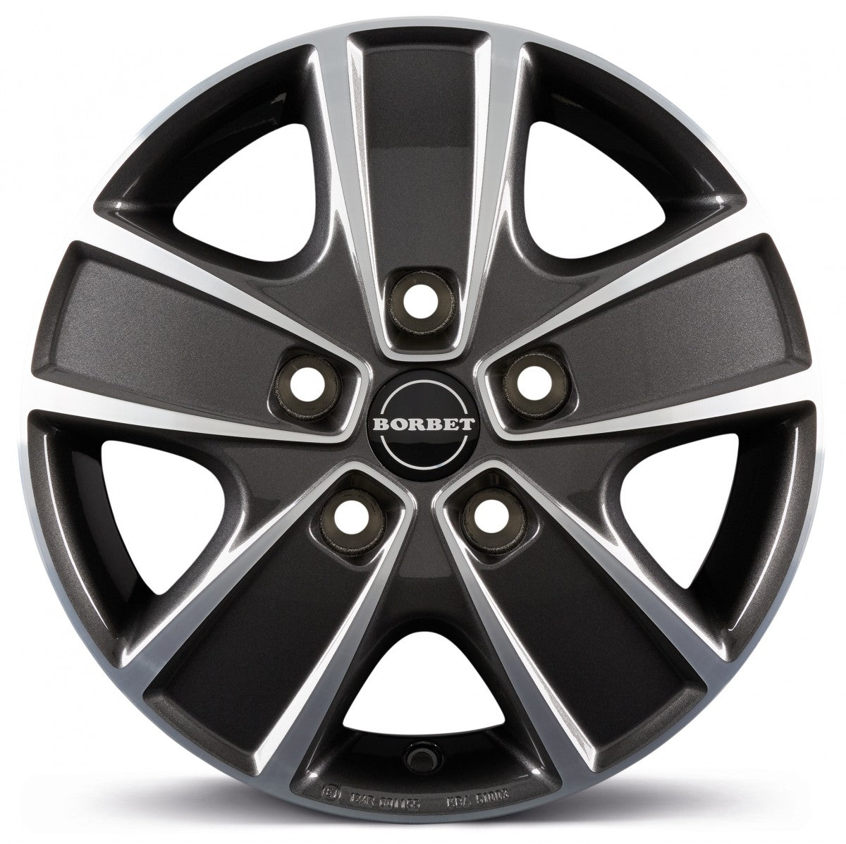 Borbet CWG mistral anthracite glossy polished 6x16 ET68 - LK5/118 ML71.1