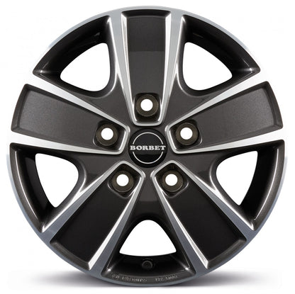 Borbet CWG mistral anthracite glossy polished 6x16 ET68 - LK5/118 ML71.1