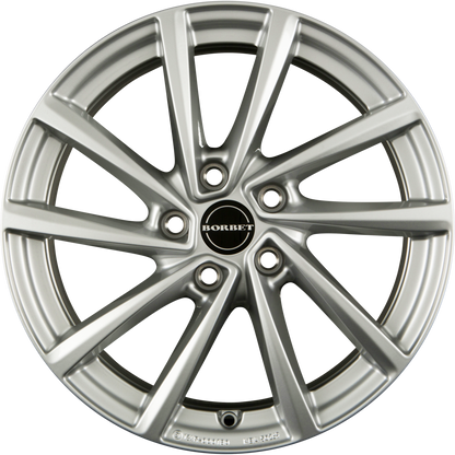 Borbet V Crystal Silver Alufelge 7x18 Zoll ET50 LK 5x114.3 ML67.1