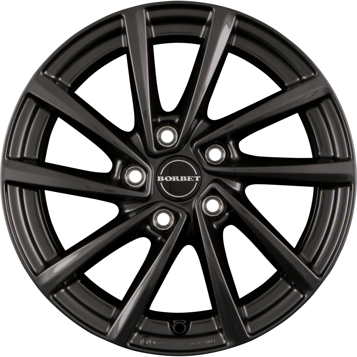 Borbet V Mistral Anthracite Glossy Alufelge 7x16 Zoll ET48 LK 5x112 ML66.6