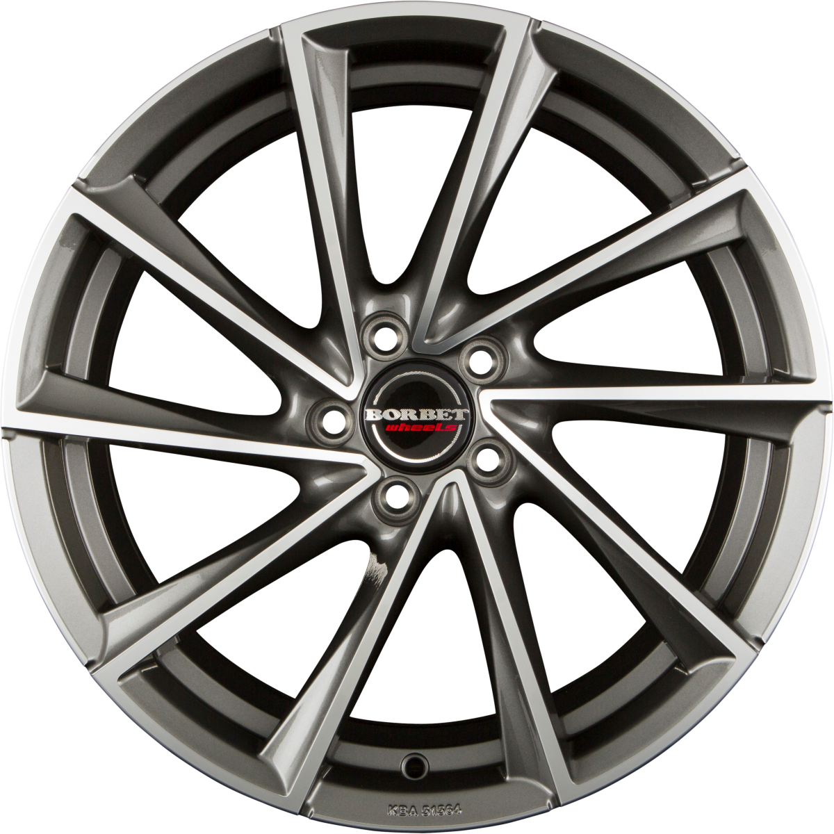 Borbet VTX Graphite Polished Alufelge 9.5x19 Zoll ET40 LK 5x112 ML66.6