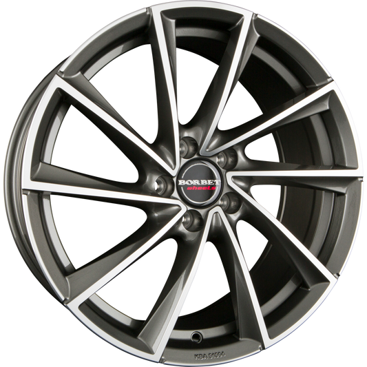Borbet VTX Graphite Polished Alufelge 9.5x19 Zoll ET40 LK 5x112 ML66.6 – Bild 2