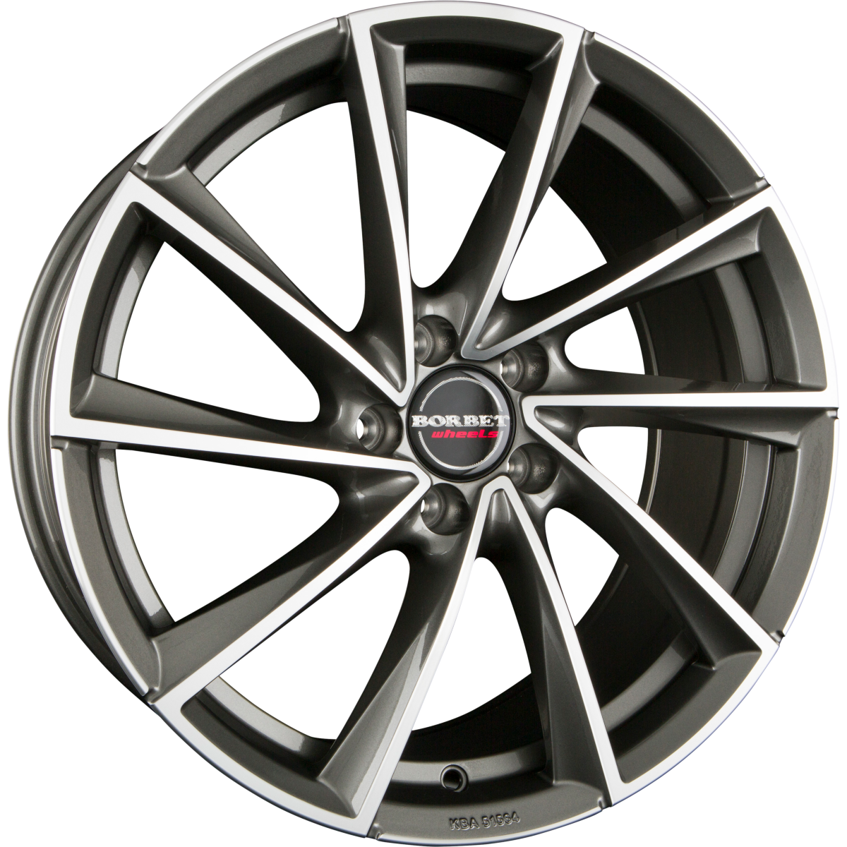 Borbet VTX Graphite Polished Alufelge 9.5x19 Zoll ET40 LK 5x112 ML66.6 – Bild 2