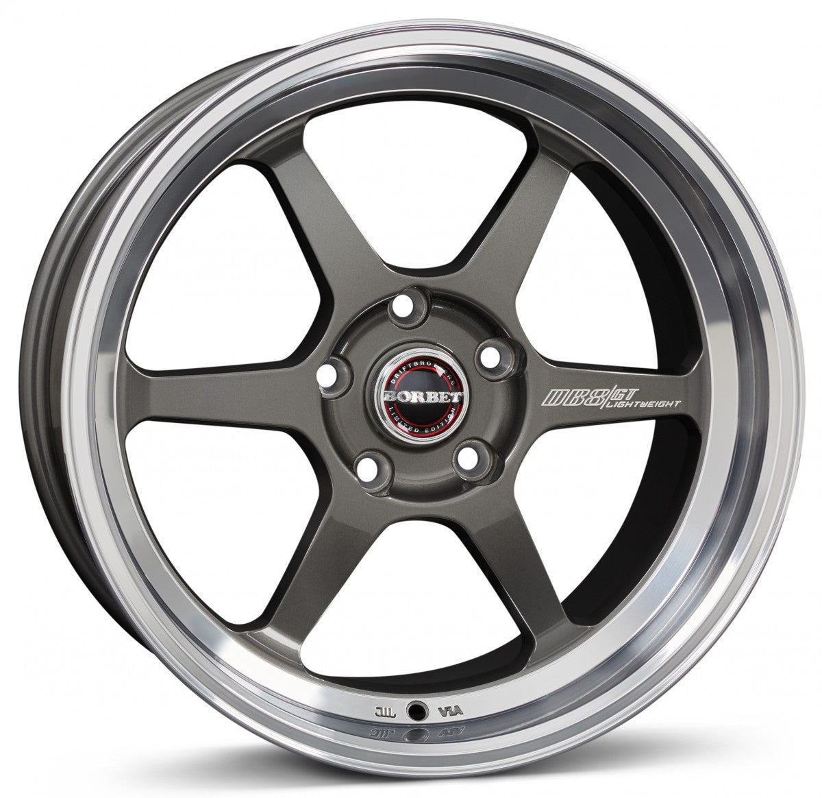 Borbet DB8GT graphite rim polished 8.5x18 ET30 - LK5/100 ML64.1