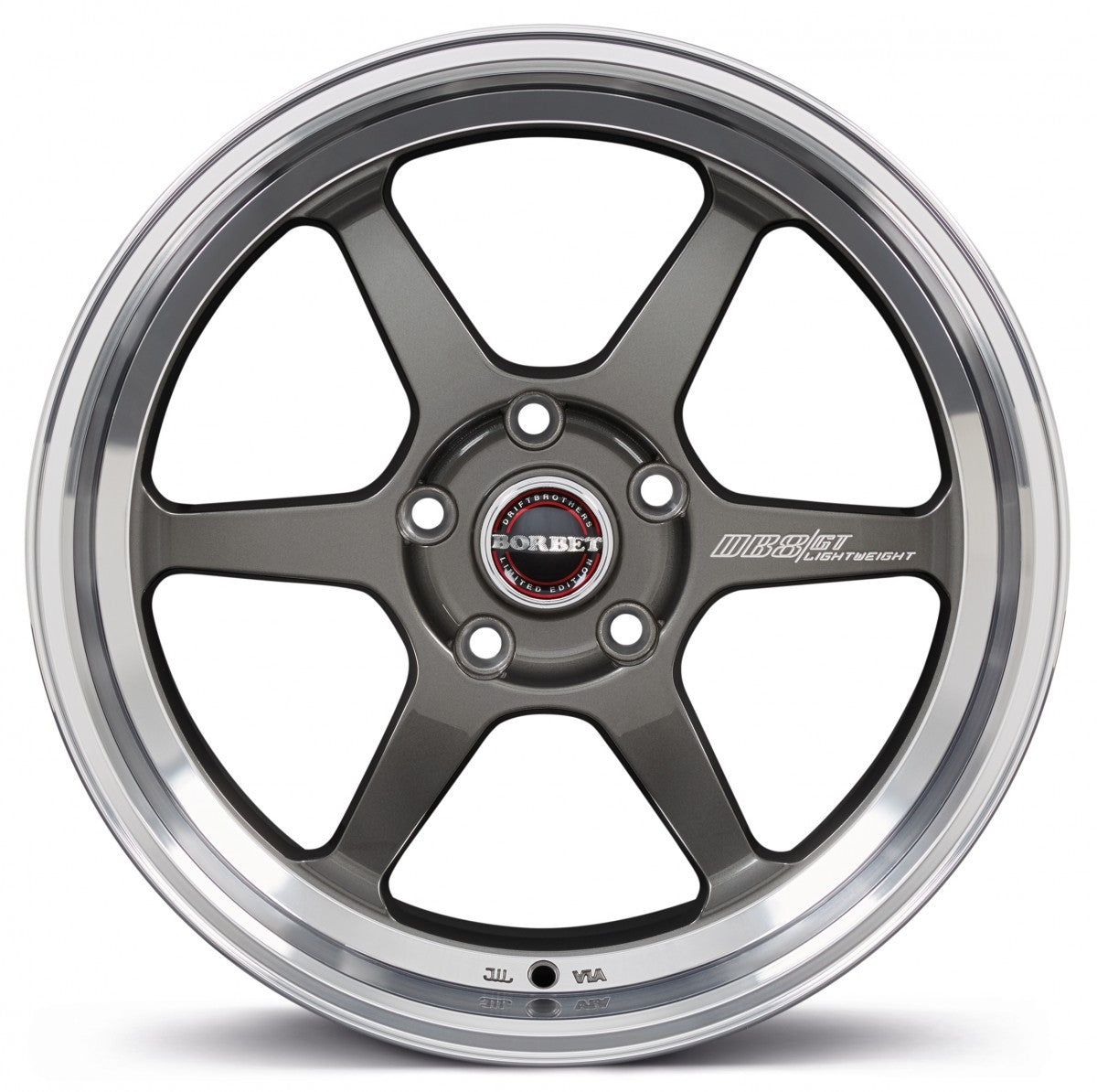 Borbet DB8GT graphite rim polished 9.5x18 ET30 - LK5/100 ML64.1