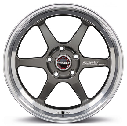 Borbet DB8GT graphite rim polished 9.5x18 ET30 - LK5/100 ML64.1