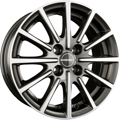 Borbet BL4 mistral anthracite polished glossy Alufelge 6.5x15 Zoll ET35 LK 4x98 ML64 – Bild 4