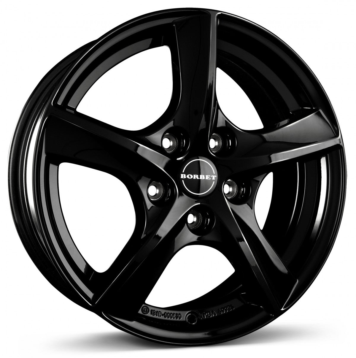 Borbet TL black glossy 5-Speiche 5.5x15 ET38 - LK5/100 ML57.06