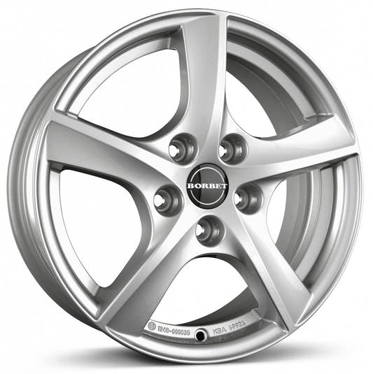 Borbet TL brilliant silver 5-Speiche 5.5x15 ET38 - LK5/100 ML57.06
