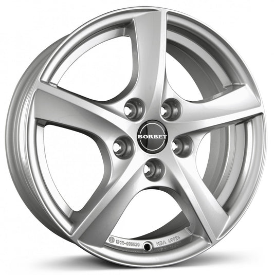 Borbet TL brilliant silver 5-Speiche 5.5x15 ET38 - LK5/100 ML57.06