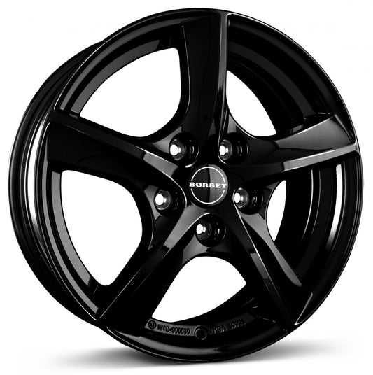 Borbet TL black glossy 5-Speiche 5.5x15 ET46 - LK5/112 ML66.6