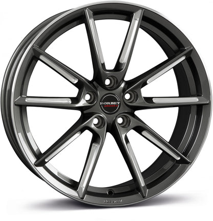 Borbet LX graphite spoke rim polished 8.5x19 ET37 - LK5/108 ML72.5