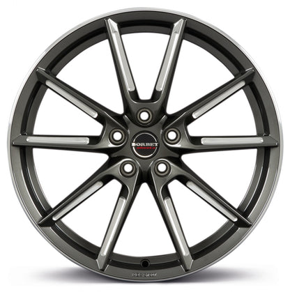 Borbet LX graphite spoke rim polished 8.5x19 ET35 - LK5/112 ML66.5
