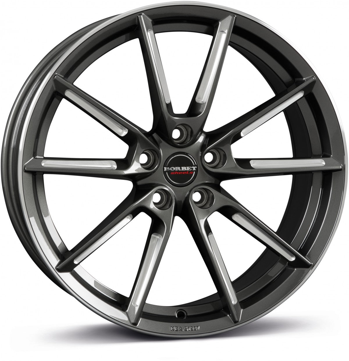 Borbet LX graphite spoke rim polished 8.5x19 ET40 - LK5/112 ML66.5