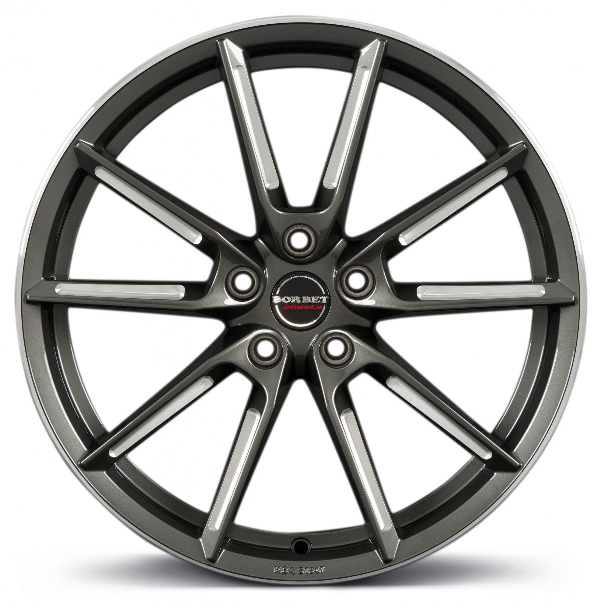 Borbet LX graphite spoke rim polished 8.5x19 ET40 - LK5/112 ML66.5