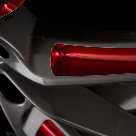 Borbet LX Graphite Spoke Rim Red Polished Alufelge 8.5x19 Zoll ET37 LK 5x114.3 ML72.5