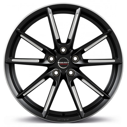 Borbet LX black matt spoke rim polished 8x19 ET44 - LK5/112 ML57.1